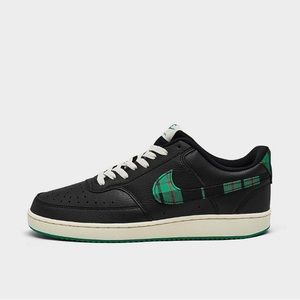 MEN'S NIKE COURT VISION LOW SE PLAID SWOOSH CASUAL SHOES